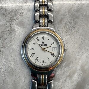 Fendi Vintage Stainless Steel sMens Two-Tone Silver and Gold Watch